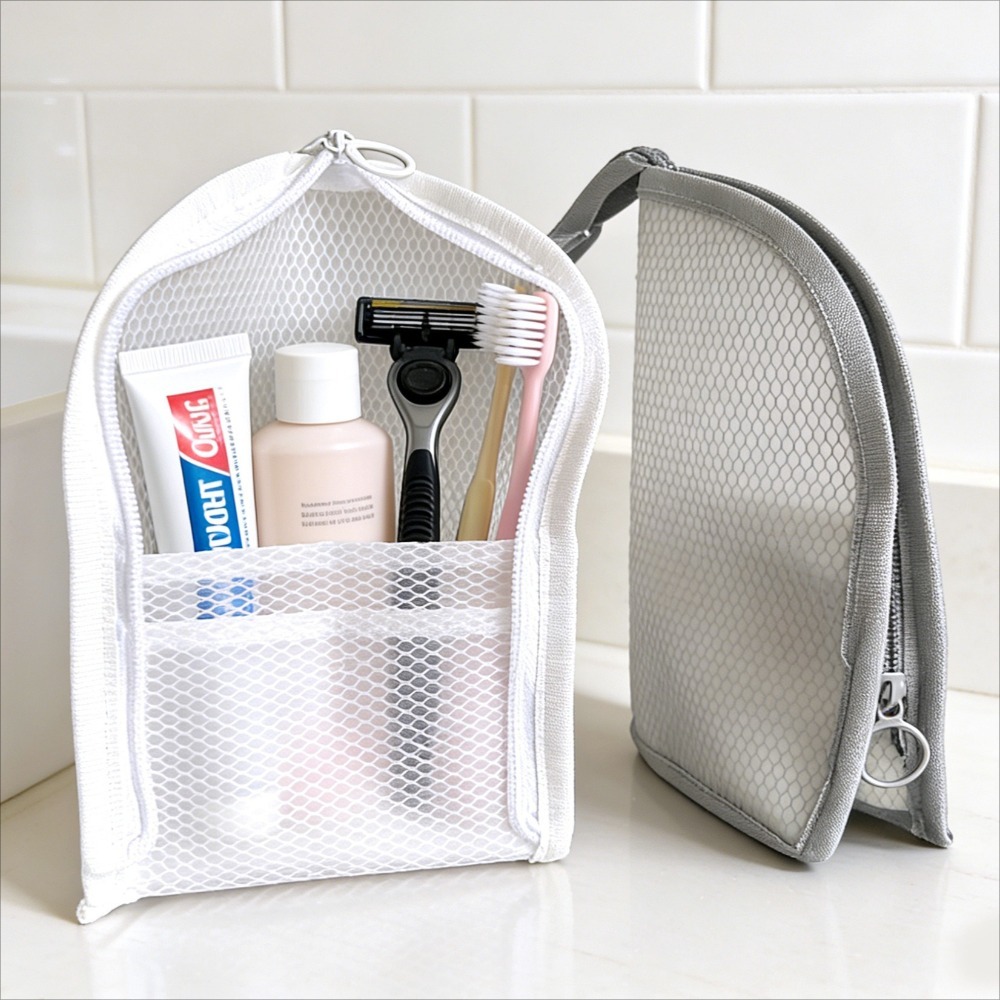 Tech Accessories Travel Bag - Mesh Toiletry Bag Breathable Quick Dry