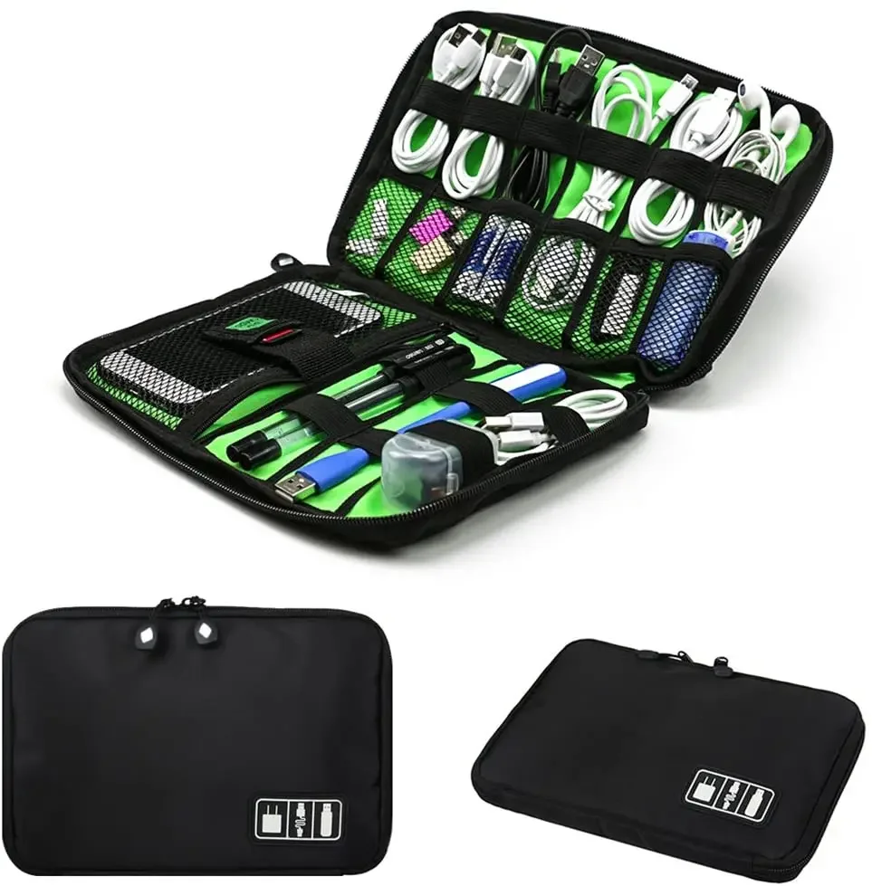Tech Accessories Travel Bag - Cable Organizer Storage Bags System Kit