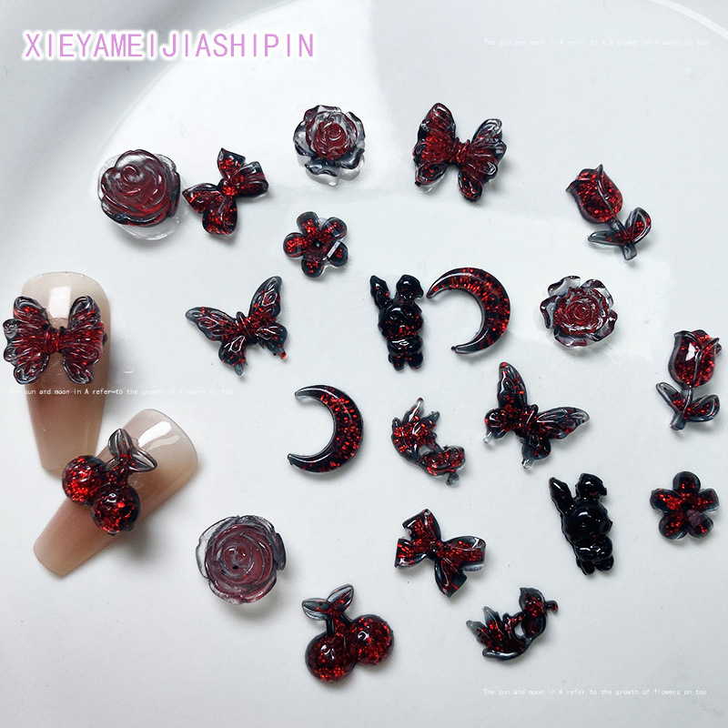 20pcs 3D Dark Gothic Resin Nai - Trending Tech Accessories ulasan dan harga