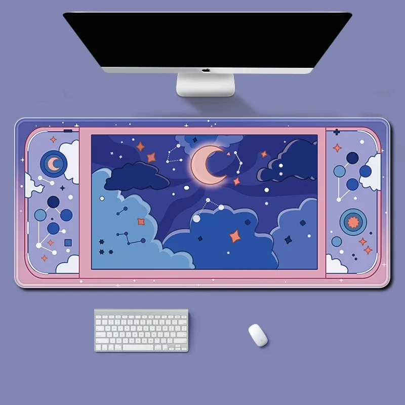 Moon and Stars Large Desk Mat  - Kawaii Tech Accessories ulasan dan harga