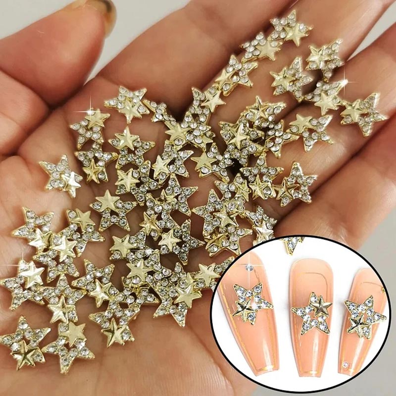 10Pcs Star Alloy Nail Art Jewe - Trending Tech Accessories ulasan dan harga