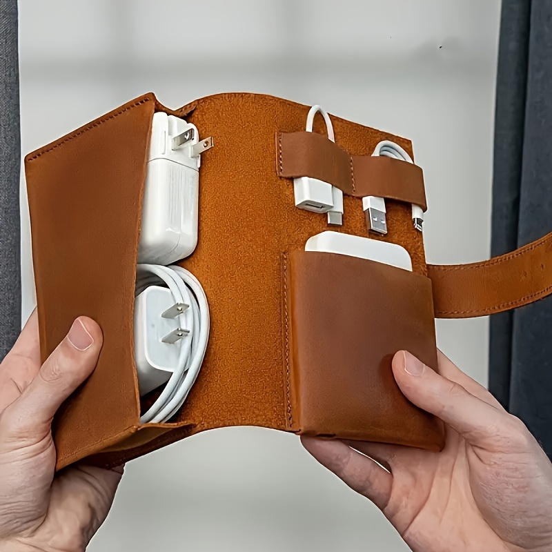 1pc PU Leather Multi-Compartme - Tech Accessories For Travel ulasan dan harga