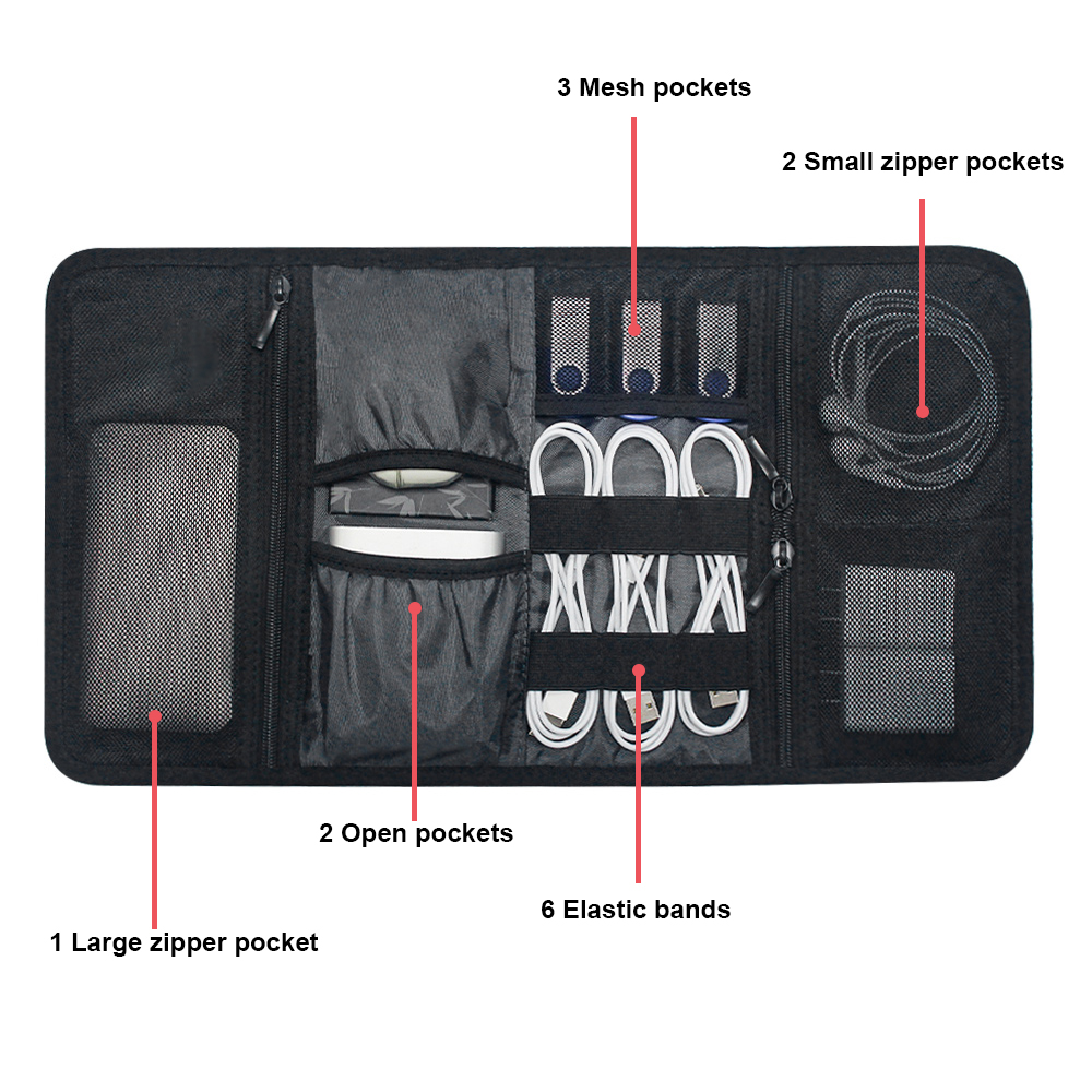 Tech Organizer Bag Cable Stora - Tech Accessories For Travel ulasan dan harga