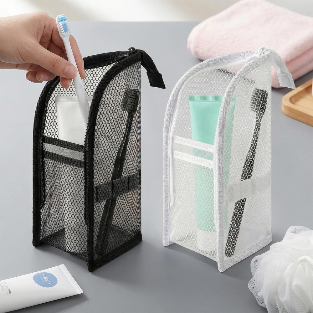 Mesh Toiletry Bag Breathable Q - Tech Accessories Travel Bag ulasan dan harga