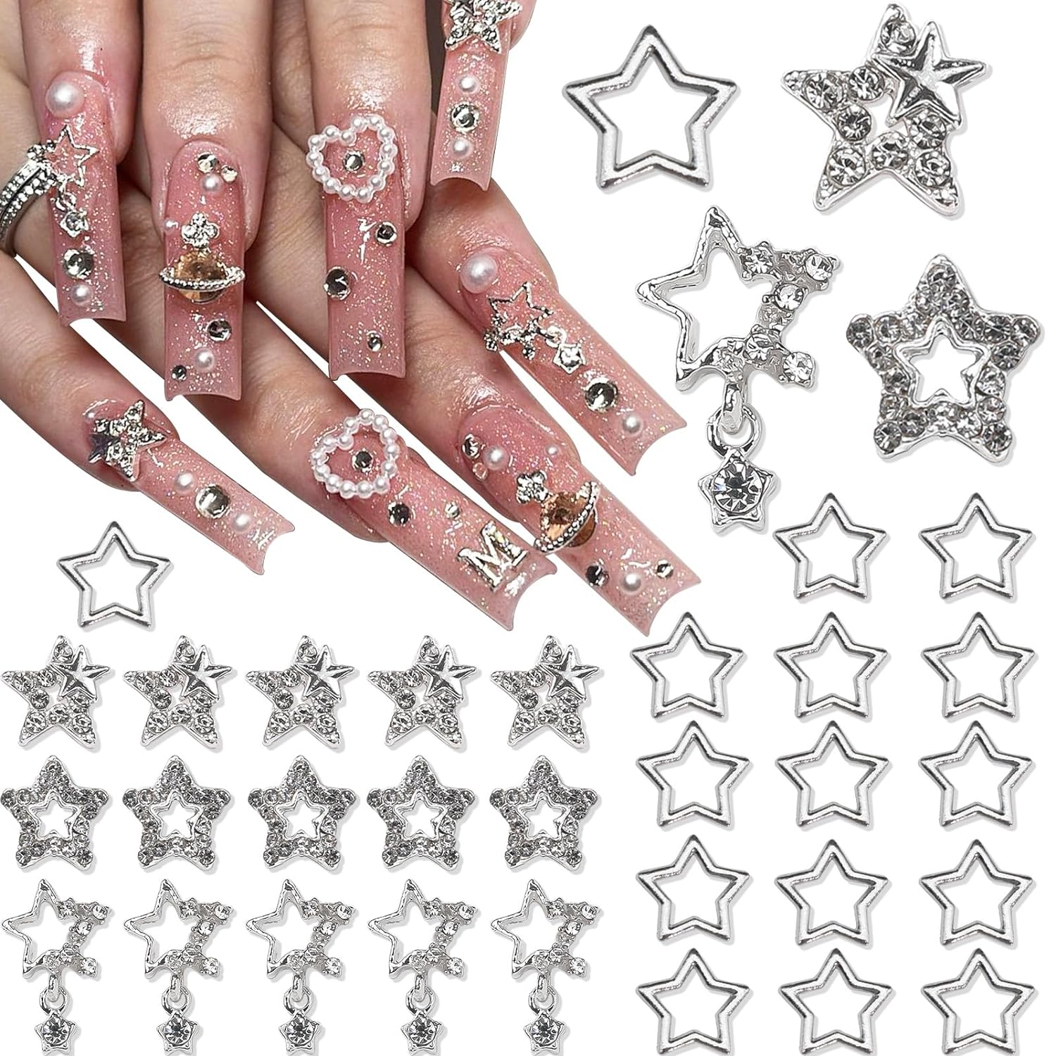 25PCS Star Nail Charms 3D Allo - Trending Tech Accessories ulasan dan harga