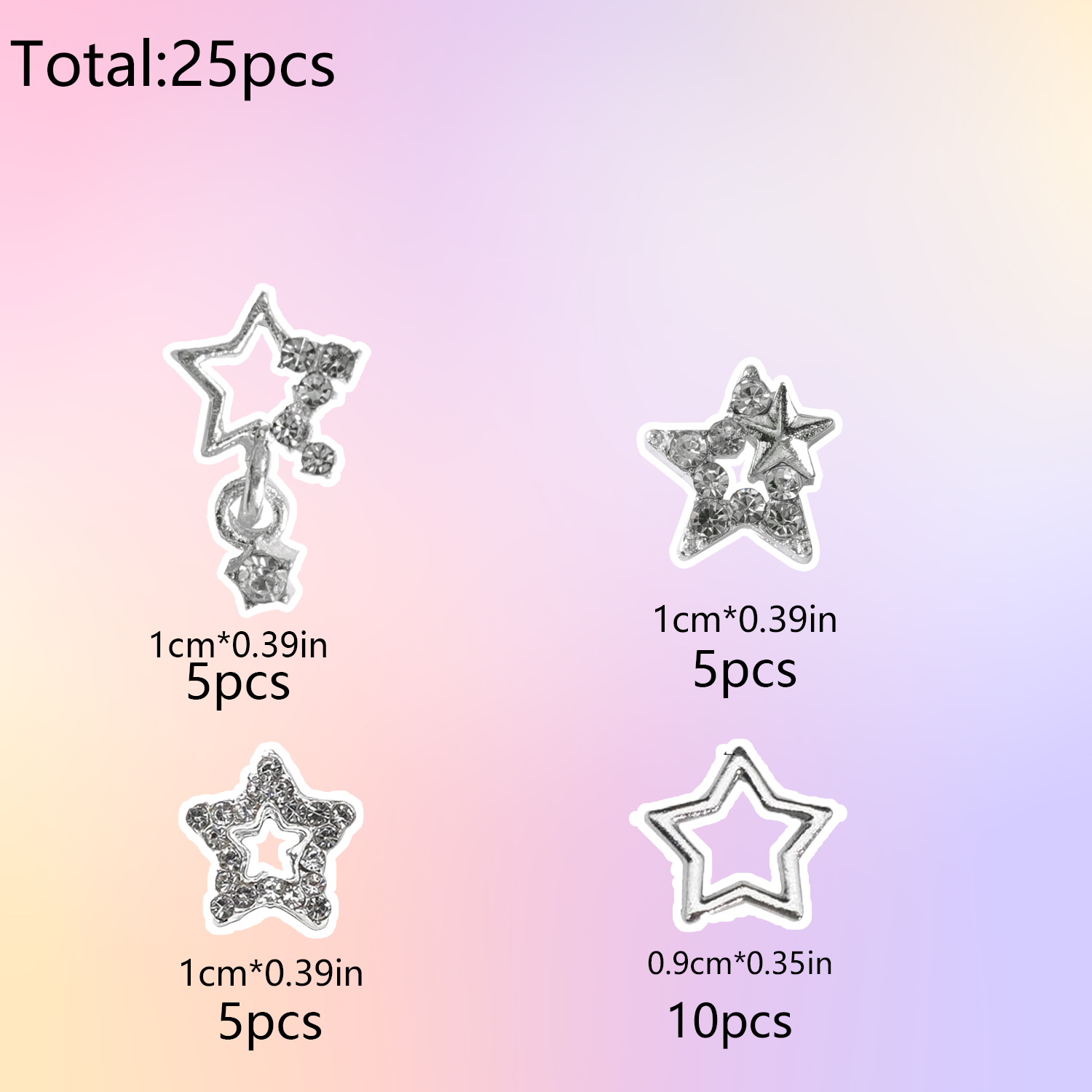 25PCS Star Nail Charms 3D Allo - Trending Tech Accessories ulasan dan harga